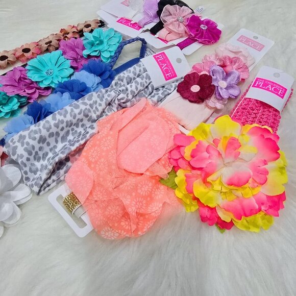 Lot of 9 ✦ Girl’s Flower Headwraps ✦ The Children’s Place Floral Variety NWT - Picture 3 of 8
